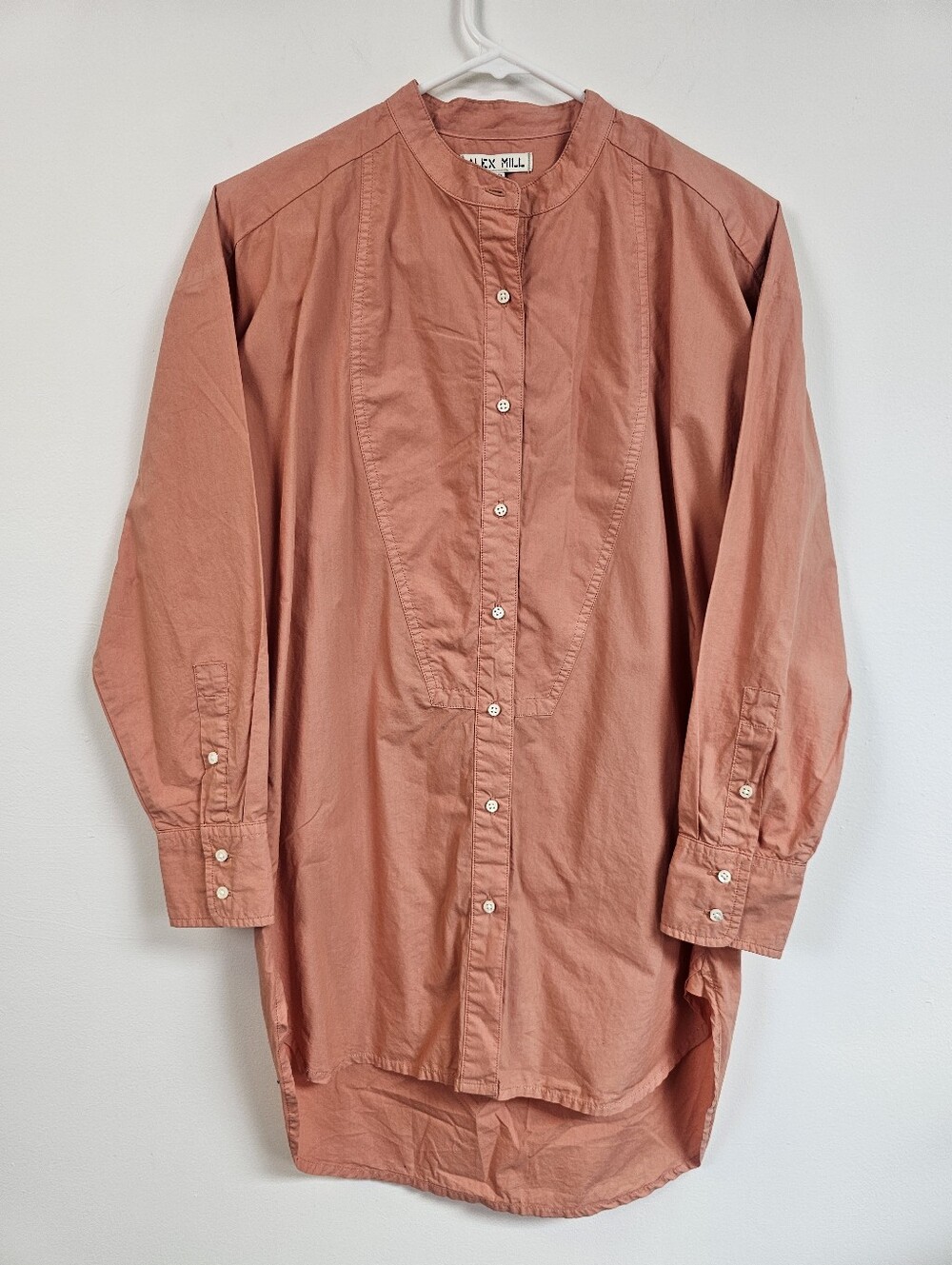 Alex Mill Button-Down Tunic Peach Salmon Color Oversized Shirt